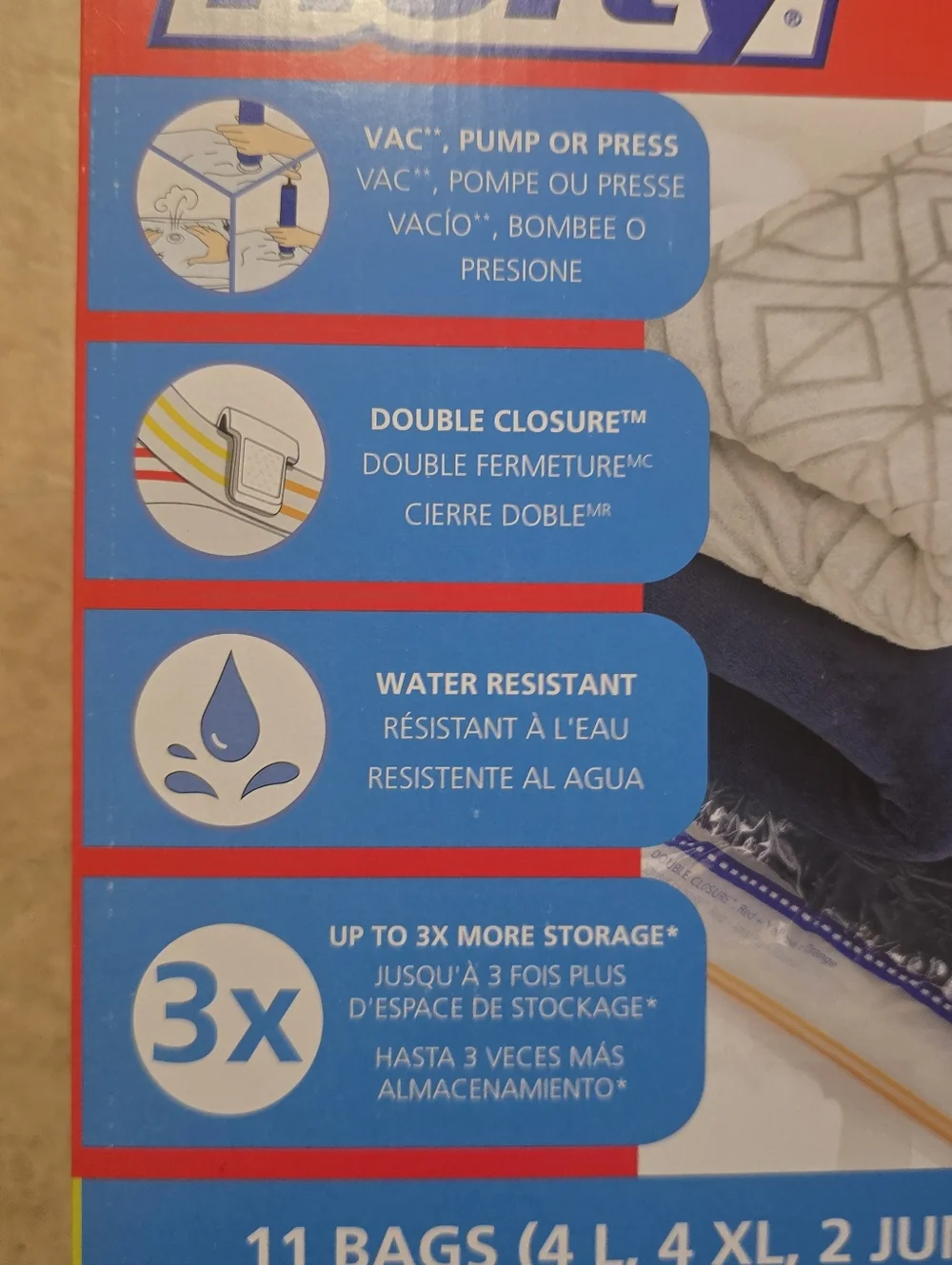 Hefty Shrink-Pak 12 Vacuum Storage Bags Large XL Jumbo Travel Waterproof New